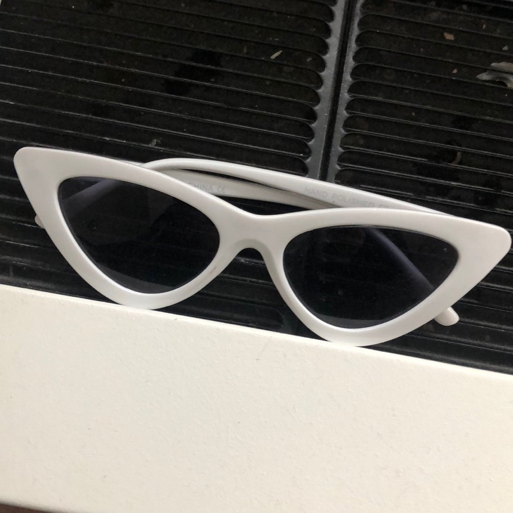 White cat eye sunglasses